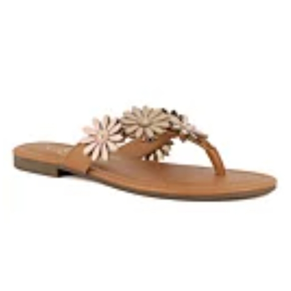 Sugar Shoes - Sugar Brown Floral Embellished Sandals